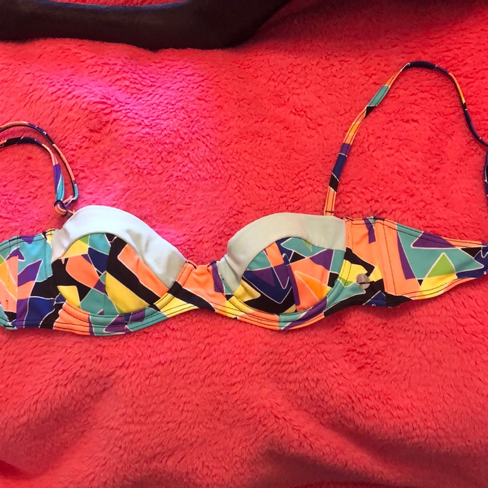 Bright print bikini top